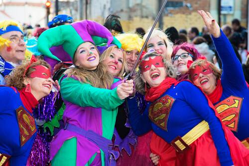 Durante el carnaval de Málaga.