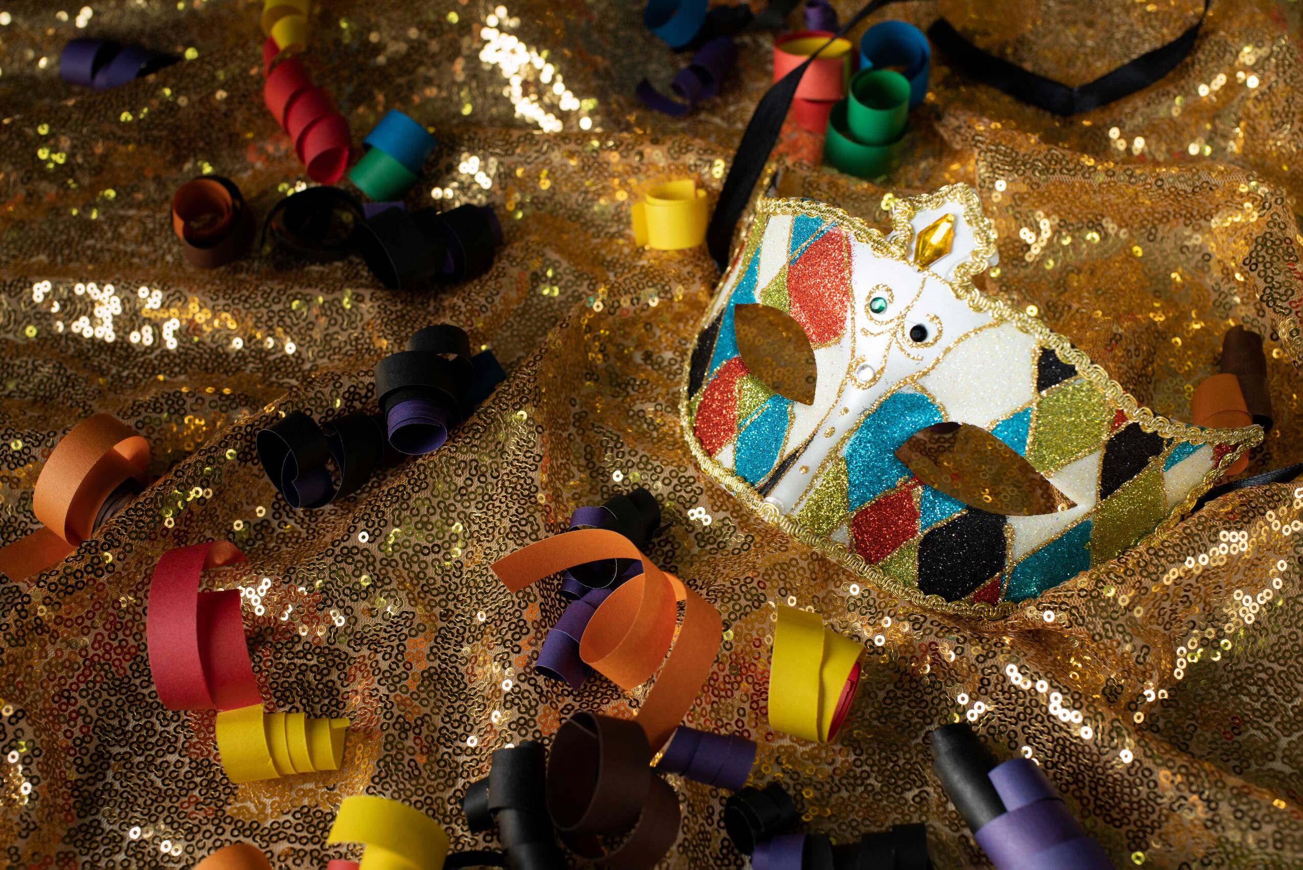 Top view carnival mask